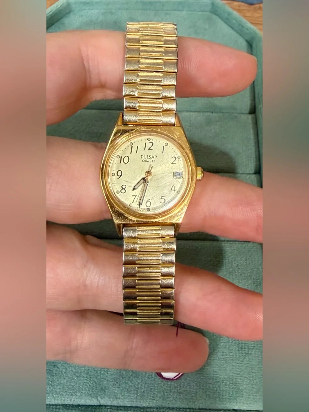 Pulsar Men's Gold Tone Watch with Cream Dial